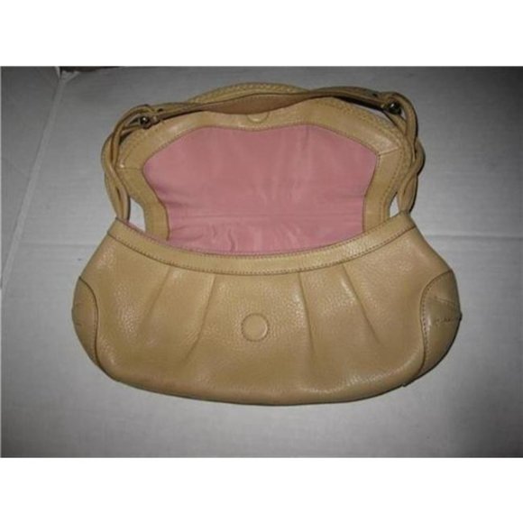 *Cole Haan Tan Sand Beige Leather Petite Envelope Satchel Shoulder Bag - Picture 2 of 8